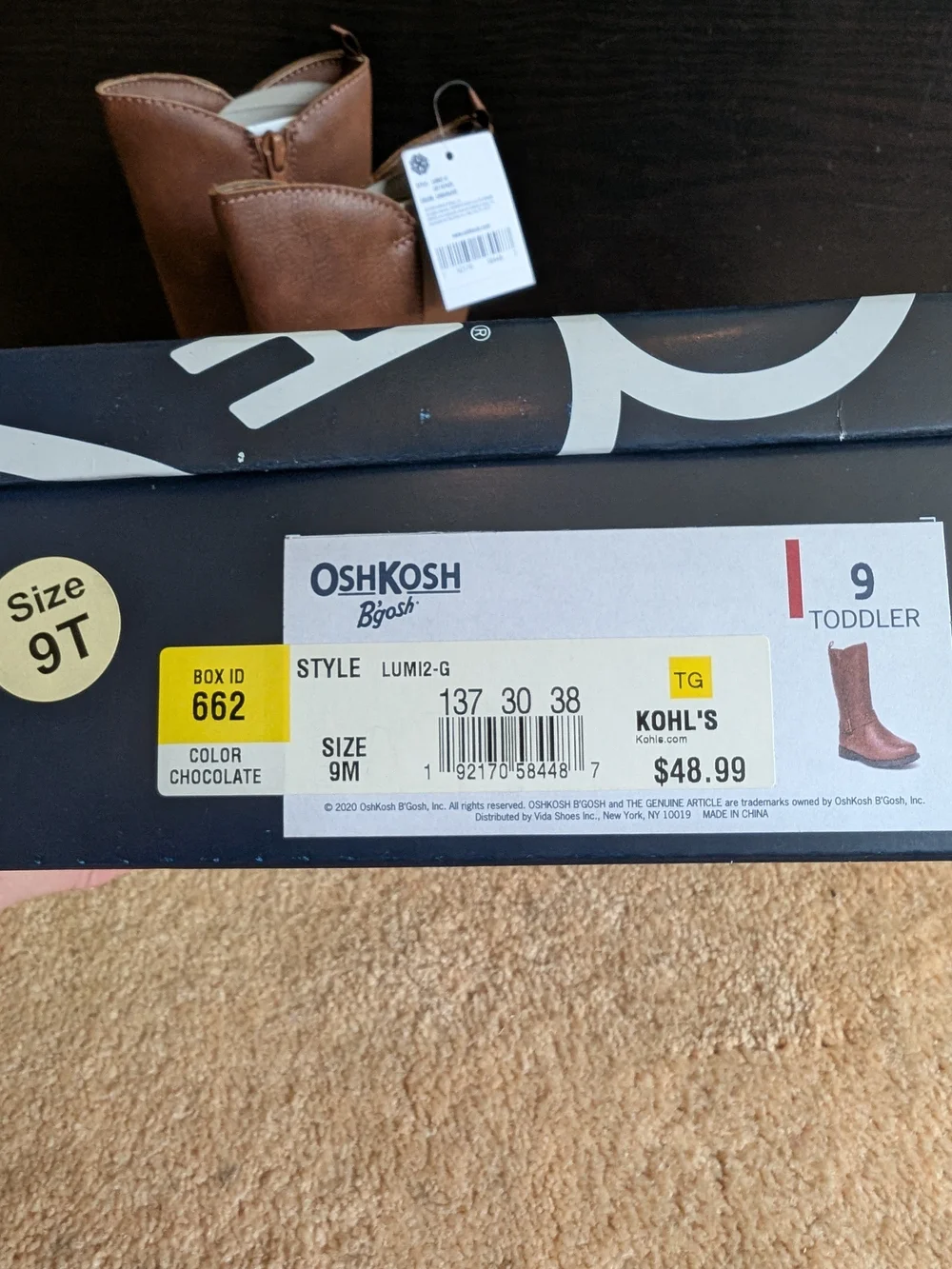 OshKosh B'gosh Brown Toddler Mid-Calf Riding Boots 9C